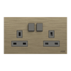 Socket outlet BS Without imprint Antique Gold - Millenium