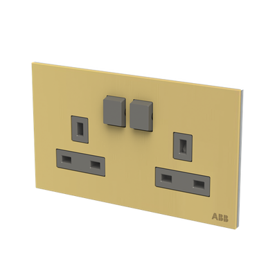 Socket outlet BS Without imprint Matt Gold - Millenium
