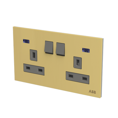 Socket outlet BS Without imprint Matt Gold - Millenium