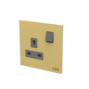 Socket outlet BS Without imprint Matt Gold - Millenium