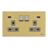 Socket outlet BS Without imprint Matt Gold - Millenium