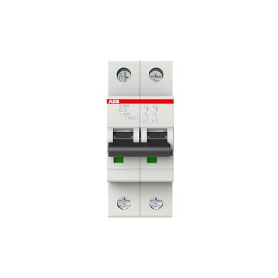 Miniature Circuit Breaker - S200 - 2P - 3 A - D - (AC) 6 kA