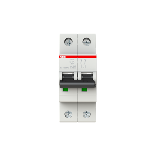 Miniature Circuit Breaker - S200 - 2P - 4 A - K - (AC) 6 kA