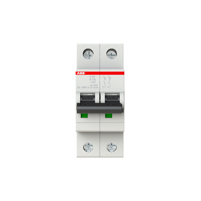 Miniature Circuit Breaker - S200 - 2P - 4 A - K - (AC) 6 kA