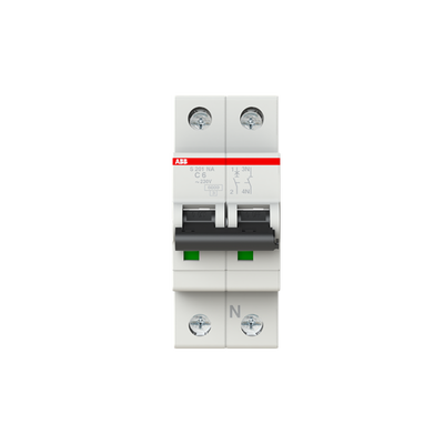 Miniature Circuit Breaker - S200 - 1P+N - 6 A - C - (AC) 6 kA