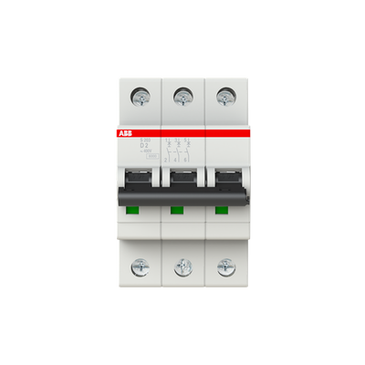 Miniature Circuit Breaker - S200 - 3P - 2 A - D - (AC) 6 kA