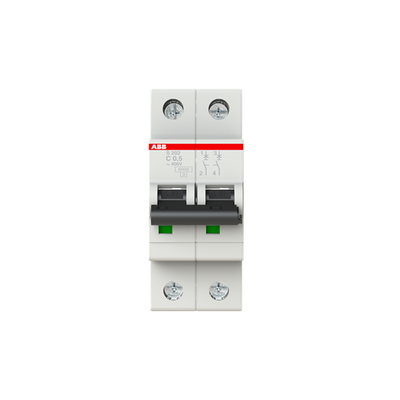 Miniature Circuit Breaker - S200 - 2P - 0.5 A - C - (AC) 6 kA