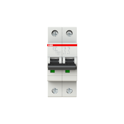 Miniature Circuit Breaker - S200 - 2P - 8 A - C - (AC) 6 kA
