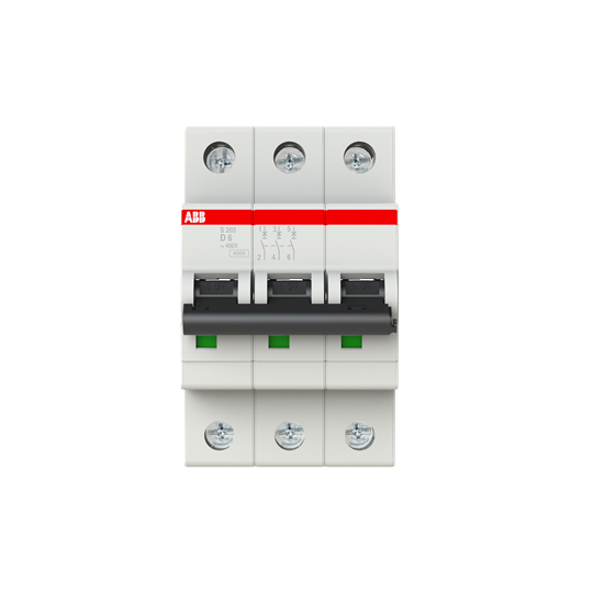 Miniature Circuit Breaker - S200 - 3P - 6 A - D - (AC) 6 kA