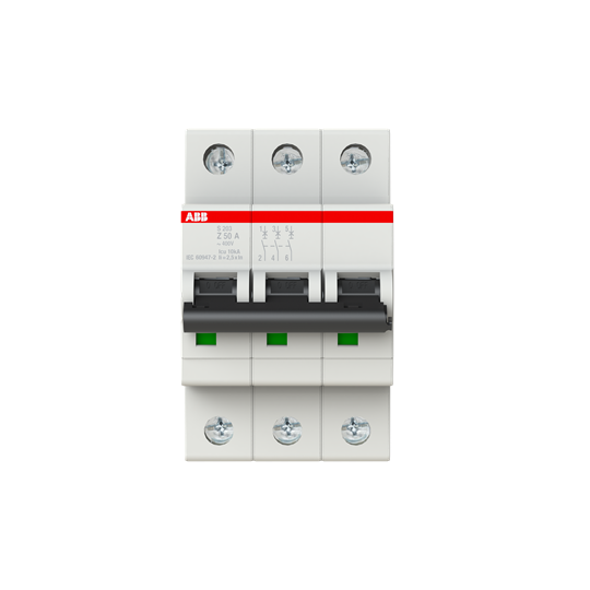 Miniature Circuit Breaker - S200 - 3P - 50 A - Z - (AC) 6 kA