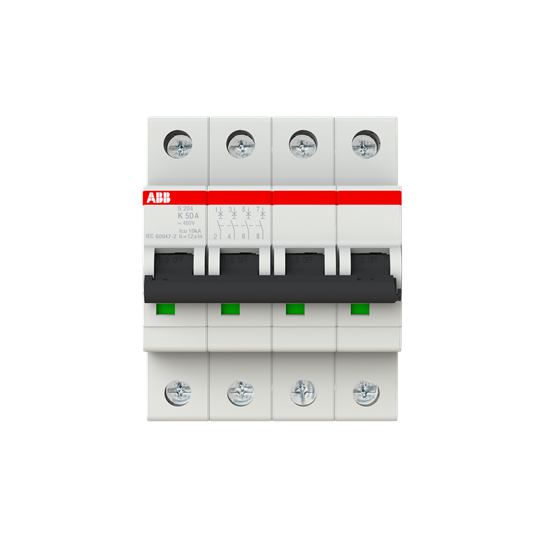 Miniature Circuit Breaker - S200 - 4P - 50 A - K - (AC) 6 kA