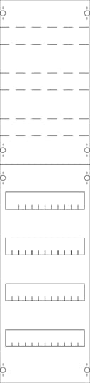 DIN rail devices and DIN rail terminals module, 1050 mm x 250 mm x 120 mm , 4 rows , 3 GU , Field width: 1