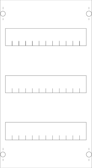 DIN rail mounting devices module, 450 mm x 250 mm x 120 mm , 3 rows , 00 GU , Field width: 1