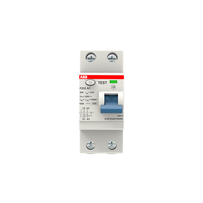 Residual Current Circuit Breaker F200 - 2P - 10 mA - 25 A - Type AC