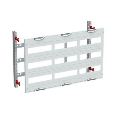 DIN rail mounting devices module, 450 mm x 750 mm x 120 mm , 3 rows , 00 GU , Field width: 3