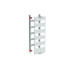 DIN rail mounting devices module, 750 mm x 250 mm x 120 mm , 5 rows , 1 GU , Field width: 1