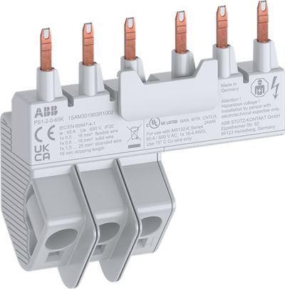 PS1-2-0-65K 3-phase busbar 2x MS132-K, 65A