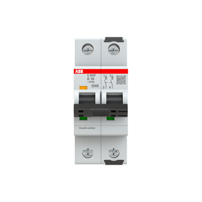 Miniature Circuit Breaker - S300P - 2P - 10 A - D - (AC) 25 kA