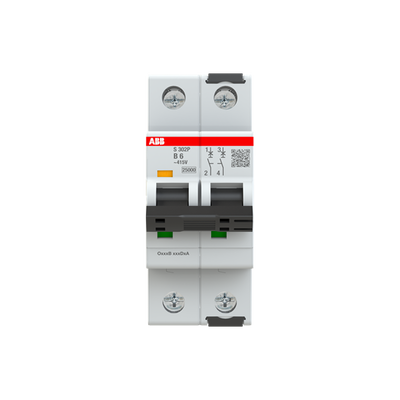 Miniature Circuit Breaker - S300P - 2P - 6 A - B - (415 V AC) 100 kA