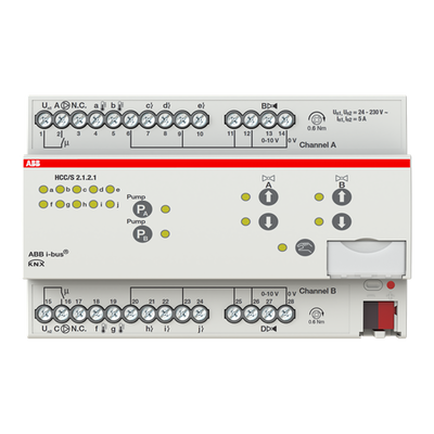 HCC/S2.1.2.1 Heating/Cooling Circuit Controller, 2-f, 0-10 V, man. op., MDRC