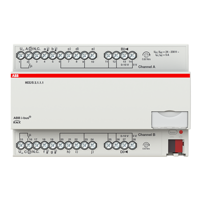 HCC/S2.1.1.1 Heating/Cooling Circuit Controller, 2-fold, 0-10 V, MDRC