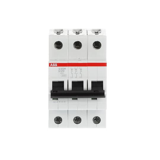 Miniature Circuit Breaker - S200M - 3P - 20 A - D - (AC) 10 kA