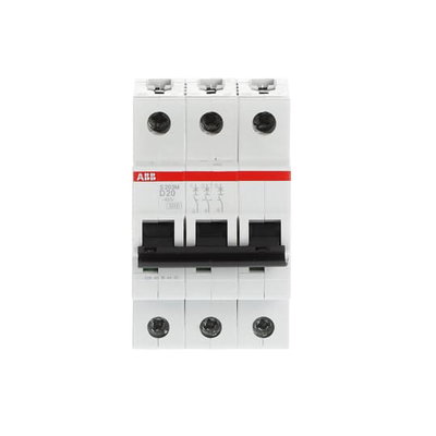 Miniature Circuit Breaker - S200M - 3P - 20 A - D - (AC) 10 kA