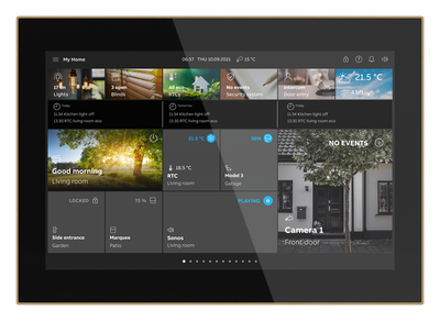 Touch panel, Wi-Fi, glass black / gold