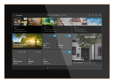 Touch panel, Wi-Fi, glass black / rosegold