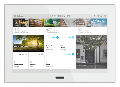 Touch panel, Wi-Fi, glass white / stainless steel