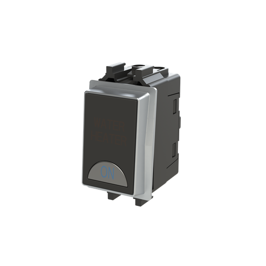 Switch 1-way Double Pole 1 gang(s), 2-pole switch with LED not exchangeable Silk Black - Millenium – Görsel 3 / 3