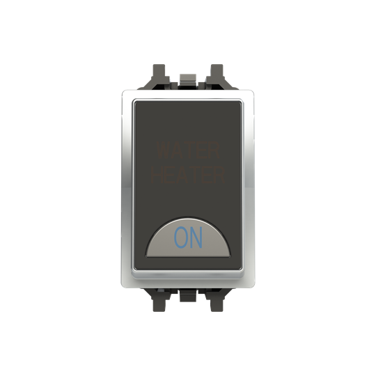 Switch 1-way Double Pole 1 gang(s), 2-pole switch with LED not exchangeable Silk Black - Millenium