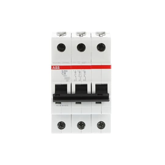 Miniature Circuit Breaker - S200 - 3P - 8 A - C - (AC) 6 kA