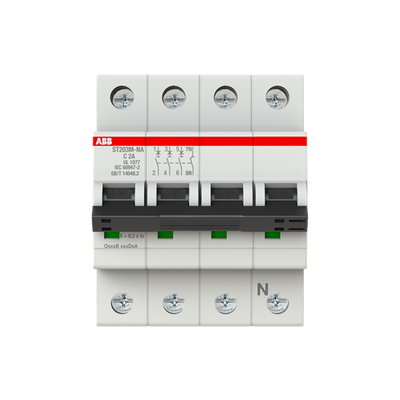 Miniature Circuit Breaker - ST200M - 3P+N - 2 A - C