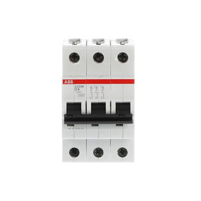 Miniature Circuit Breaker - S200M - 3P - 4 A - D - (AC) 10 kA