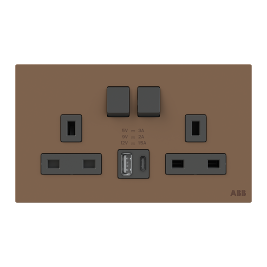 Socket outlet BS with USB Mocha Brown - Millenium – Image 3 of 3