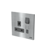 Socket outlet BS with USB Stainless steel - Millenium