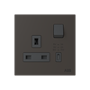Socket outlet BS with USB Silk Black - Millenium