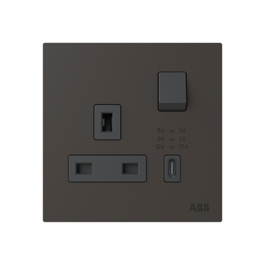 Socket outlet BS with USB Silk Black - Millenium – Image 3 of 3