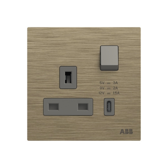 Socket outlet BS with USB Antique Gold - Millenium