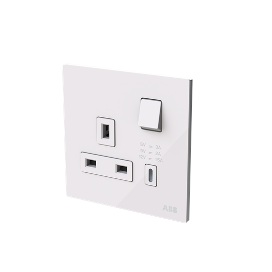 Socket outlet BS with USB White Glass - Millenium – Image 3 of 3
