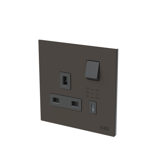 Socket outlet BS with USB Silk Black - Millenium