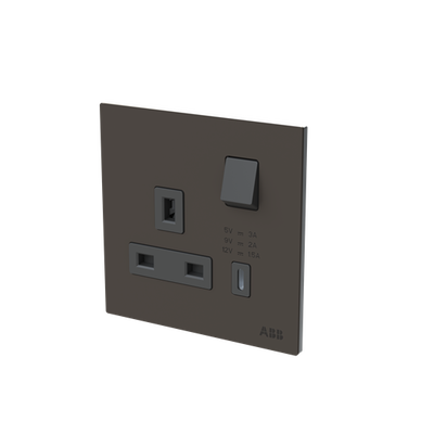 Socket outlet BS with USB Silk Black - Millenium