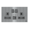 Socket outlet BS with USB Stainless steel - Millenium