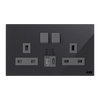 Socket outlet BS with USB Black Glass - Millenium