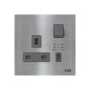Socket outlet BS with USB Stainless steel - Millenium