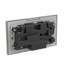 Socket outlet BS with USB Stainless steel - Millenium