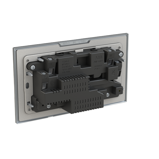 Socket outlet BS with USB Stainless steel - Millenium
