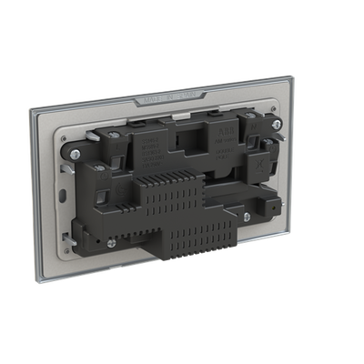 Socket outlet BS with USB Stainless steel - Millenium