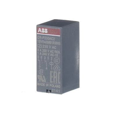 CR-P230AC2 Pluggable interface relay 2c/o, A1-A2=230VAC, 250V/8A